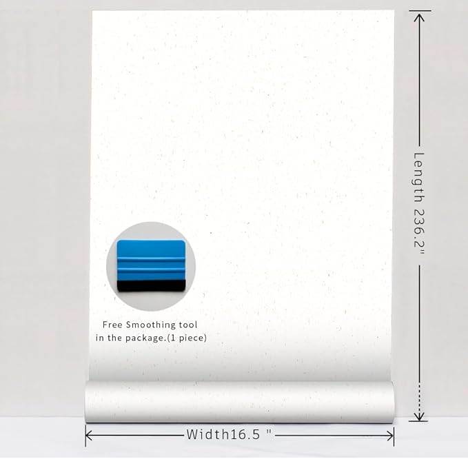 Matte White Grasscloth Textured Wallpaper Natural&Neutral&Handmade Style Thick Peel and Stick Removable for Bedroom,Office,Cabinet(16.5”x236.2”) (Herbaceous Plant&Gold Powder) M11