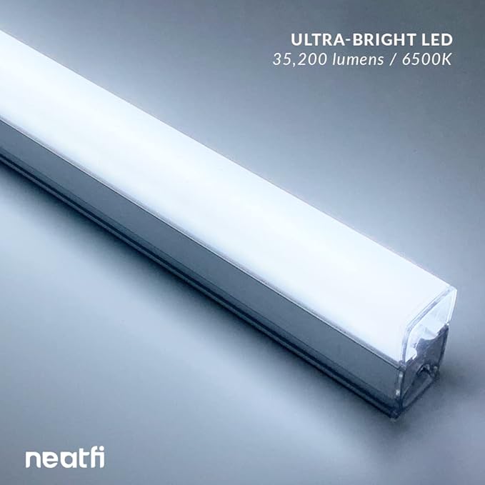 Neatfi LED Super Bright Garage Light, 35,200 Lumens, Ceiling Lighting for Auto Shops, Gym, Basement, Warehouse, Barber and Beauty Salons (2 Rectangles, Cool White)