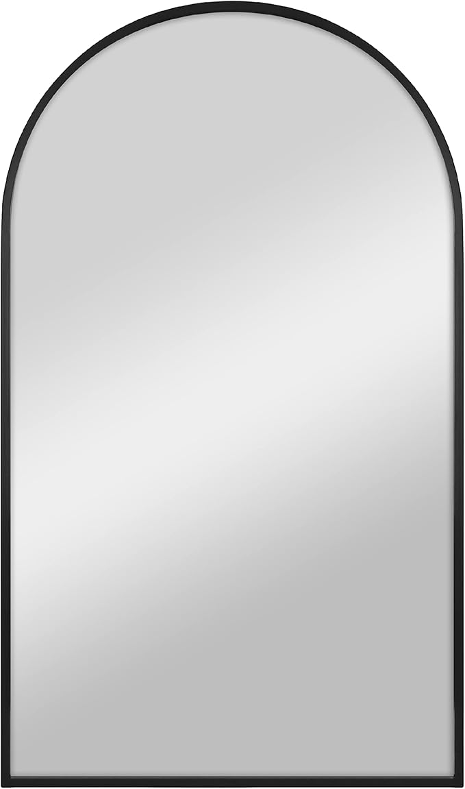 MCS Master & Co. Modern Metal Large Wall Mirror, Minimalist Home Decor Arch Mirror for Living Room, Bedroom, or Bathroom, 20 by 34 Inch, Black