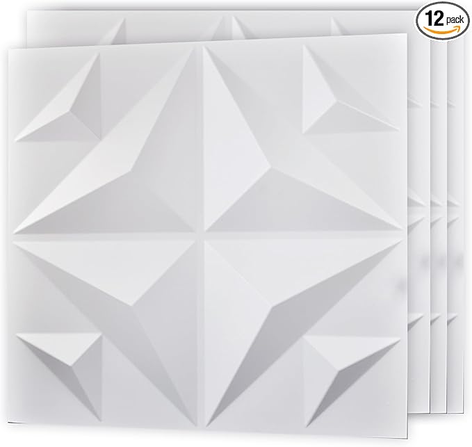 Art3d Decorative 3D Wall Panel, 32 Sq.FT PVC Interior Wall Decor for Living Room, Bedroom, Lobby, Office, Shopping Mall, White