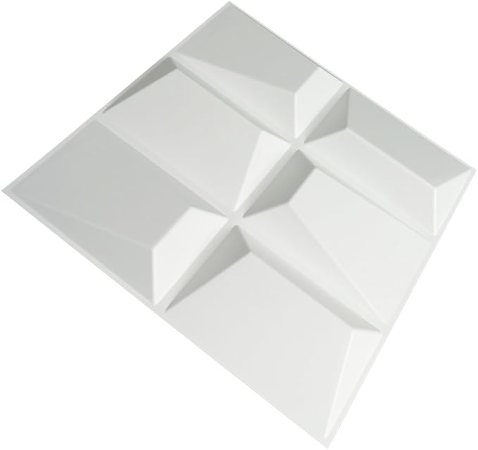 Art3d Decorative 3D PVC Wall Panel for Interior Décor, 12-Pack 19.7 x 19.7 in., 32 Square Feet, 3D Rectangle