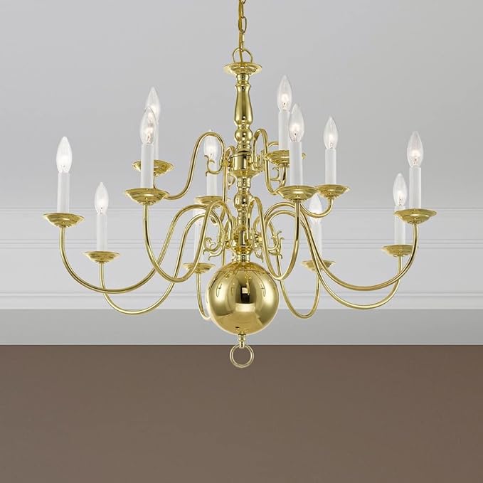 Livex Lighting 5014-07 Williamsburgh 12-Light Chandelier, 25.75" x 1" x 25.75", Bronze