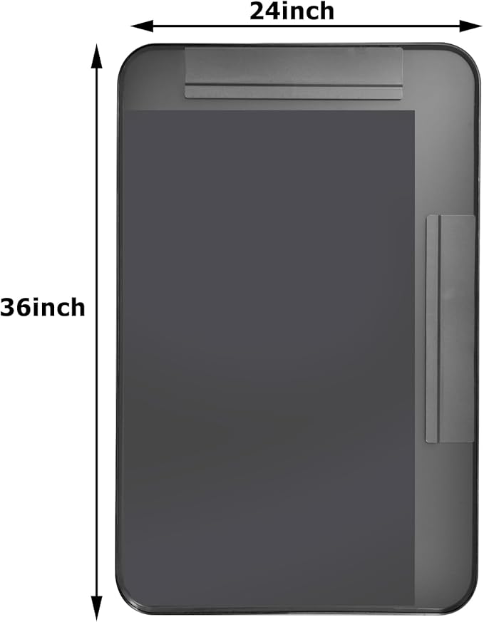 36x24 Inch Black Bathroom Mirror - Modern Black Rectangle Mirror for Wall with Rounded Corners, Bathroom Mirrors for Vanity, Aluminum Alloy Framed Mirror Hangs Horizontally or Vertically