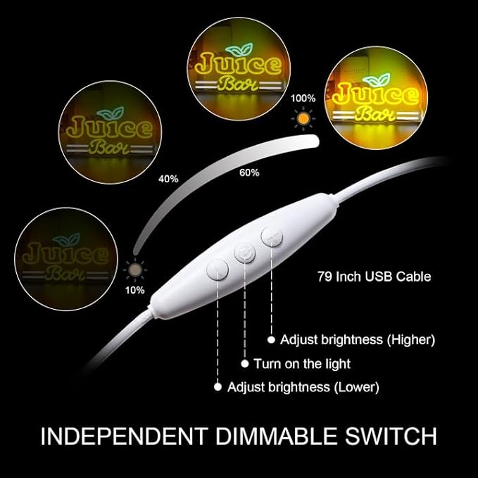 Looklight Juice Bar Neon Sign Bar Signs Neon Sign for Room Neon Light for Wall Led Neon Signs Connectivity Led Neon Signs for Bar Signs Juice Shop Party Home Decoration Bedroom Decor