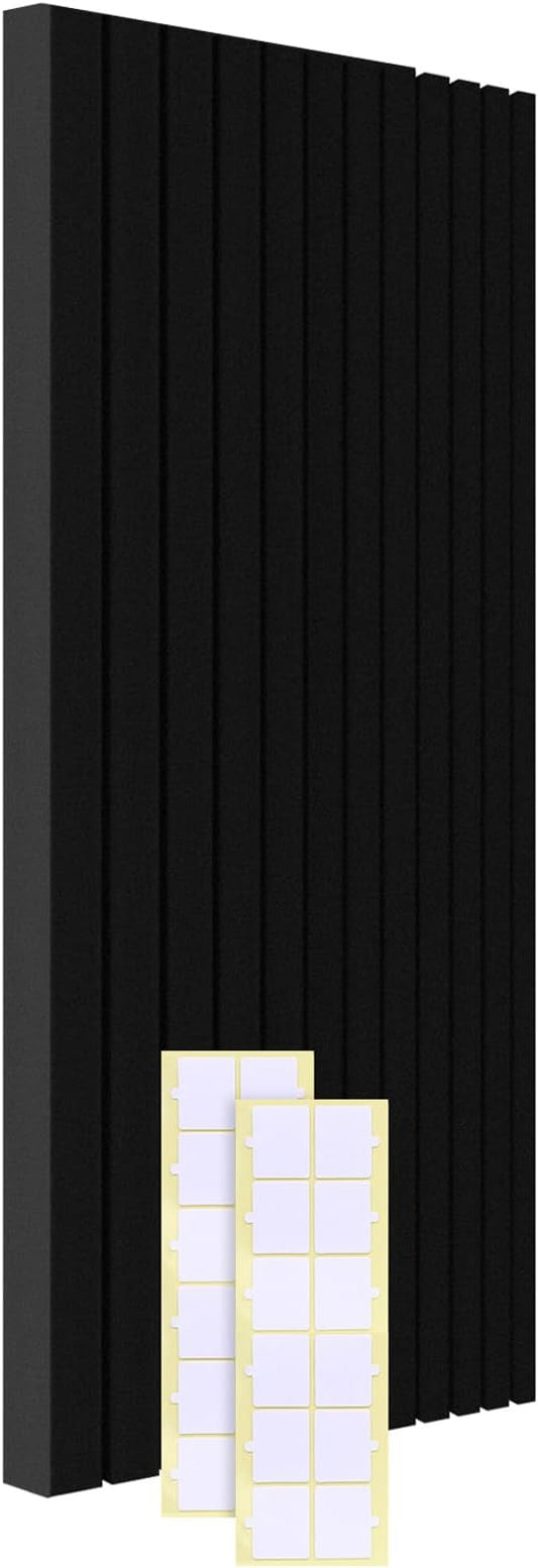 1-Pack Acoustic Foam Panels, 48" x 24" x 2" High-Density Soundproof Foam Wall Panels for Wall, Ceiling, Noise Dampening Panels for Office, Studio and Home (Black 1 Pack, 48X24X2 Inch)