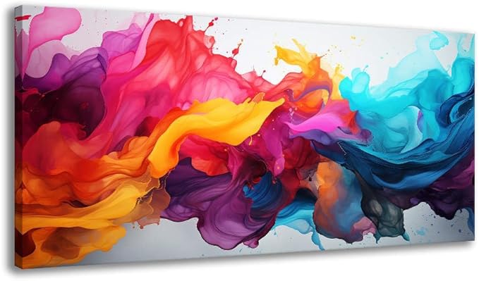 BYXART Abstract Canvas Wall Art for Living Room Colorful Artwork For Bedroom Fantasy Painting Multicolor Prints Picture for Bathroom Home Office Decoration 40L x 20W