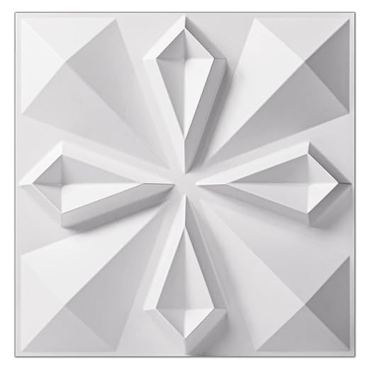 Art3dwallpanels 33 Pack 3D Wall Panel for Interior Wall Décor, PVC Textured 3D Wallpaper, Elegant Wall Tiles for Living Room Lobby Bedroom Hotel Office, White