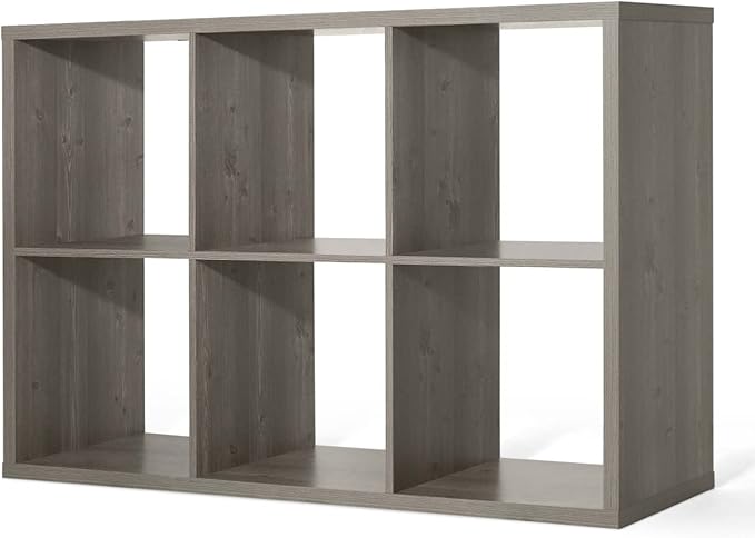 CAPHAUS Sturdy Room 13-Inch Cube Storage Organizer Shelf, with Extra Thick Exterior Edge, Open Storage Shelf Divider, Bookcase, 6/8/9 Cube, Colors Available in Rustic Grey Oak and White