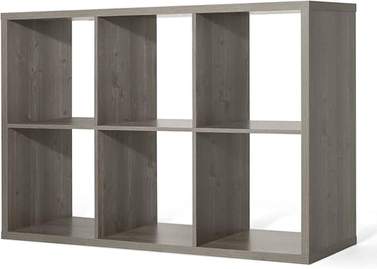 CAPHAUS Sturdy Room 13-Inch Cube Storage Organizer Shelf, with Extra Thick Exterior Edge, Open Storage Shelf Divider, Bookcase, 6/8/9 Cube, Colors Available in Rustic Grey Oak and White