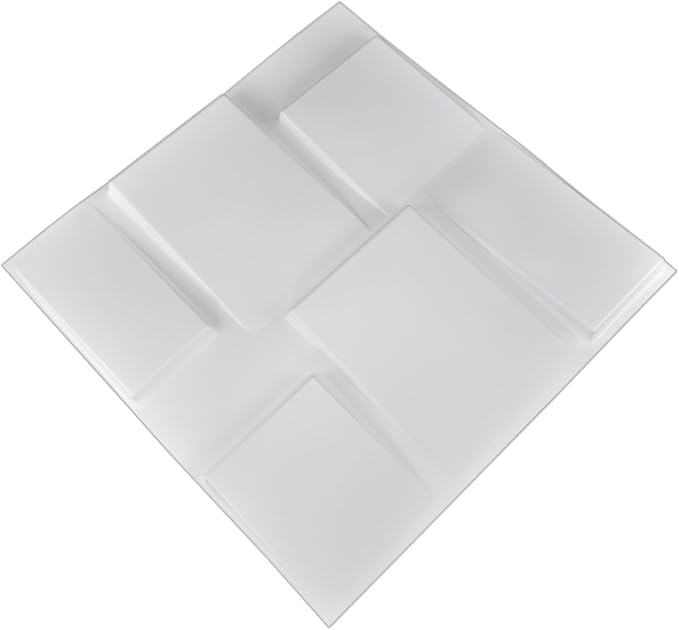 Art3d 19.7" x 19.7" (Pack Of 12) Wall Panel Rectangle, White