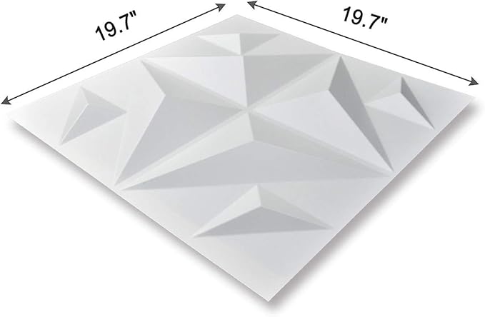 Art3d Decorative 3D Panels Textured Wall Design Board, White, 12 Tiles 32 Sq Ft