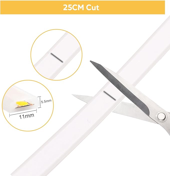 LED Strip Lights Waterproof IP67 32.8ft Cuttable COB LED Rope Lights 10m AC 110V Light Stip 320LEDs 3000K Super Bright Warm White Lighting for Bedroom Ceiling Kitchen Cabinet Closet Mirror