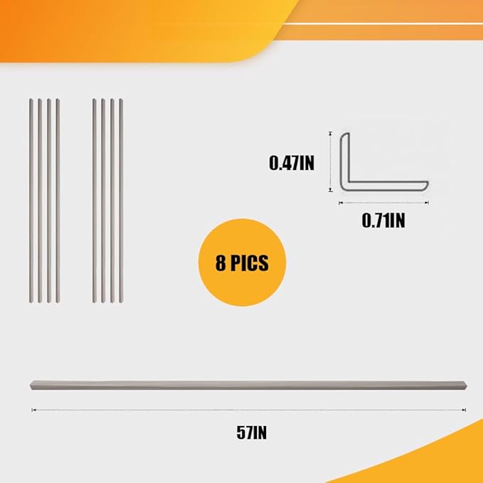 OUZUGIE 8-Pack 57 Inches, WPC Slat Wall Panel Trim,Corner Guard for Low Grille (Grey)