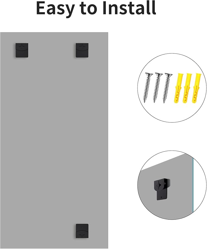 24x48 Large Beveled Mirror, Frameless Beveled Bathroom Mirrors for Over Sink, Upgraded Shatterproof Beveled Vanity Mirror for Bathroom,Bedroom,Living Room and Entryway