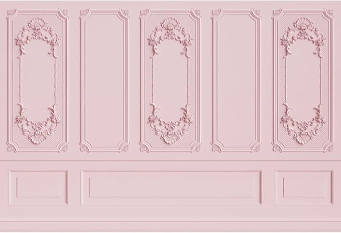Leyiyi 12x10ft Light Pink Vintage Room Inside Backdrop European Frame Modern House French Castle Cementery Wall Retro Style Photo Background Cowboy Kids Birthday Portrait Studio Props Vinyl Wallpaper