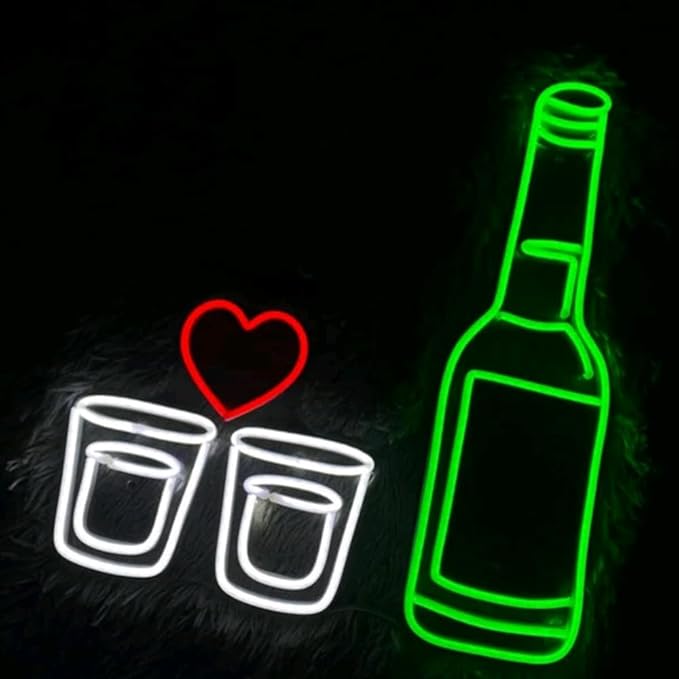 Korean Soju Neon Sign, Wall Decor - Custom Neon Light - Bar & Restaurant Decor - Size 17inches