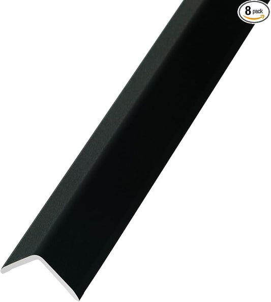 OUZUGIE 8-Pack 57 Inches, WPC Slat Wall Panel Trim,Corner Guard for High Grille (Black)