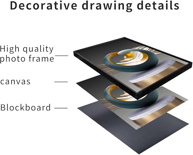 MPLONG Wall Art, Bright Style Framed Wall Art, Abstract Modern Art Shape Pattern White Blue Yellow Grey Wall Art Artfully Matching Living Room Bedroom Office Wall Decor - 24"x 32"x 3 Panels