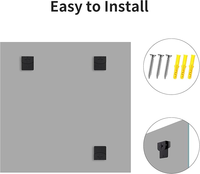 Beveled Mirror, 36x36 inch Square Bathroom Mirrors for Wall, Upgraded Shatterproof Frameless Vanity Mirror Over Sink with Beveled Edge for Bathroom,Bedroom,Living Room and Entryway