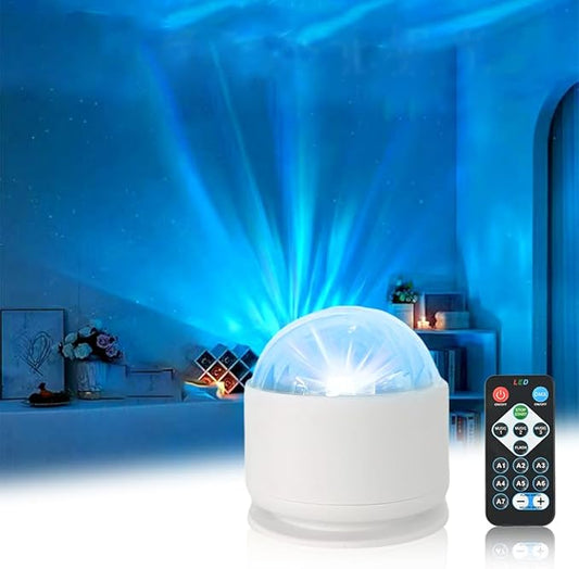 2 Scene Aurora and 3D Water Ripple Projector Light, 2025 Ocean Wave Light with Remote, 16 Color LED Aurora Lights Projector Bedroom, USB Rechargeable Night Lights for Christmas (16 Color USB Plug in)