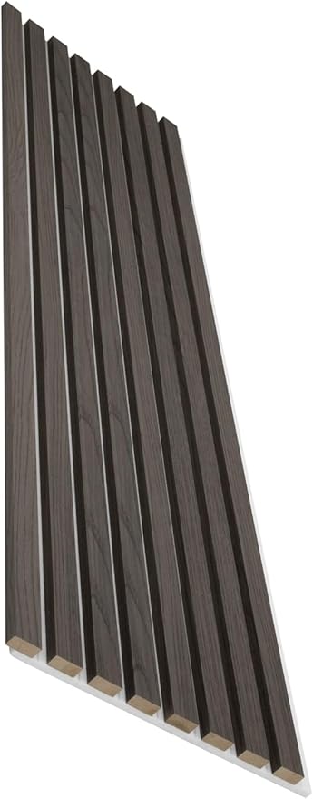 94" x 12.6" 3D Acoustic Slat Wood Wall Panels | Modern Sound-Dampening & Eco-Friendly Design (2-Piece Set) (Mocha Ash)