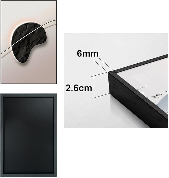 ARTFEB Large Framed Wall Art Set, Black and White Canvas Art Wall Decor, Abstract Nature Wall Pictures Prints, Modern Paintings Wall Art for Living Room, Bedroom, Home Office