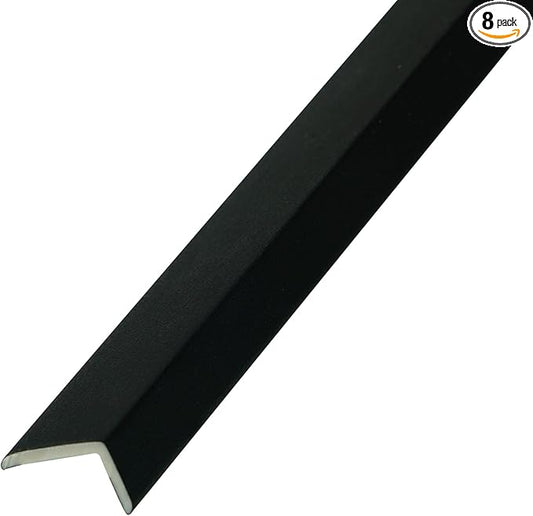 OUZUGIE 8-Pack 57 Inches, WPC Slat Wall Panel Trim,Corner Guard for Low Grille (Black)