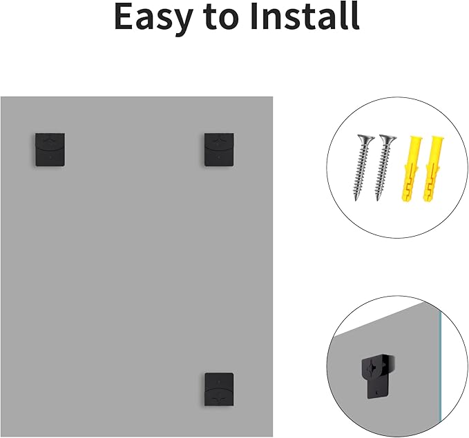 Beveled Mirror, 24x30 Frameless Beveled Bathroom Mirrors for Wall, Upgraded Shatterproof Rectangle Vanity Mirror with Beveled Edge for Bathroom, Bedroom, Living Room and Entryway