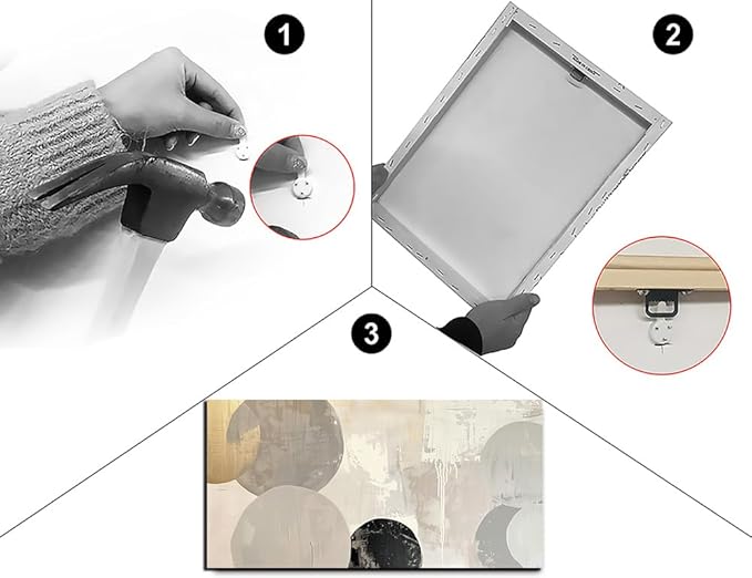 Abstract Wall Decor Grey Watercolor Circle Canvas Wall Art Pictures for Living Room Modern Art Print for Bedroom Boho Wall Art Painting for Home Office Decorations(20"x40")