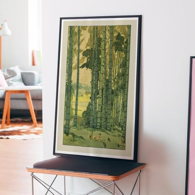 Nationcog Bamboo Grove Poster by Yoshida Hiroshi, Japanese Botanical Woodblock Art, Japandi Zen Decor, Relaxing Vintage Print for Home Spaces (Unframed) (24x36)