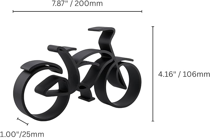 Bicycle & Cyclist Sculpture – Minimalist Decorative Accent for Cycling Enthusiasts & Modern Home Decor | Collectible Design (Beach Cruiser Matte Black)