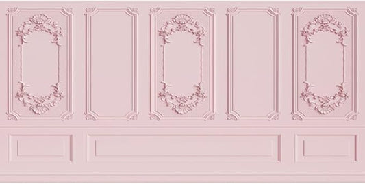 Leyiyi 20x10ft Light Pink Vintage Room Inside Backdrop European Frame Modern House French Castle Cementery Wall Retro Style Photo Background Cowboy Kids Birthday Portrait Studio Props Vinyl Wallpaper