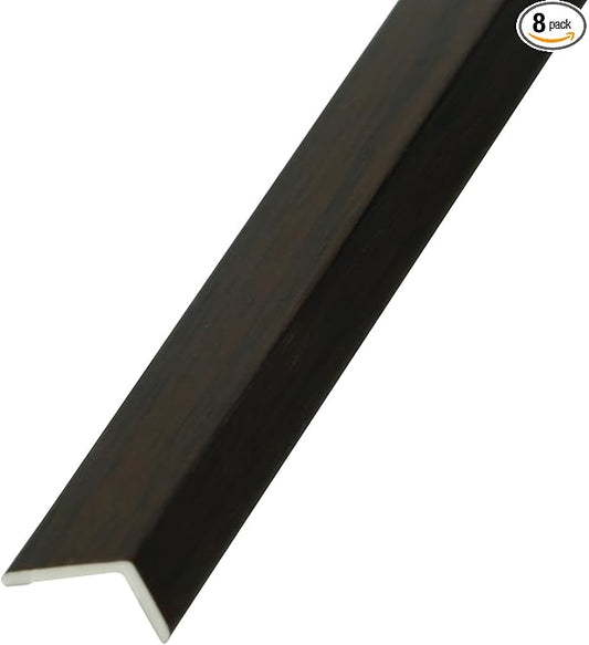 OUZUGIE 8-Pack 57 Inches, WPC Slat Wall Panel Trim,Corner Guard for Low Grille (Walnut)