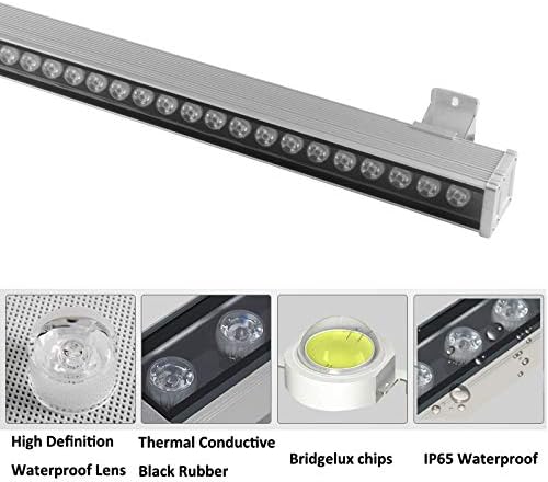 JSN&PC LED Wall Washer 36W 39.4 Inches IP65 Waterproof Outdoor Light for Advertising Boards, Billboard,Building Commercial Lighting (White 5000-5500K)