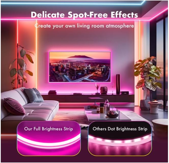 Neon Rope Lights, 33FT RGB LED Strip Lights, App Control, IR Remote, Outdoor IP67 Waterproof, Music Syncing, Flexible DIY Design for Bedroom, Gaming, Party, Christmas Decor