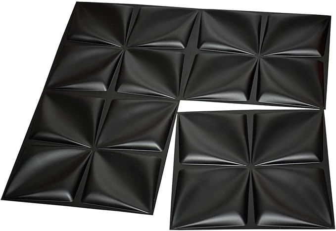 Art3d Matt Black 3D Wall Panel PVC Flower Design Cover 3 Sq Meter, for Interior Wall Décor in Living Room,Bedroom,Lobby,Office,Shopping Mall
