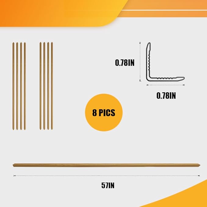 OUZUGIE 8-Pack 57 Inches, WPC Slat Wall Panel Trim,Corner Guard for High Grille (Oak)