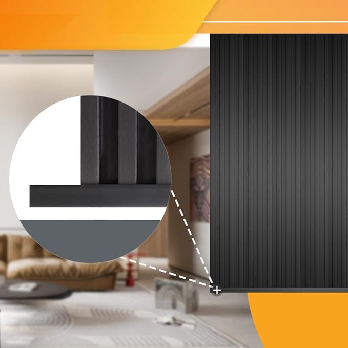 OUZUGIE 8-Pack 57 Inches, WPC Slat Wall Panel Trim,Corner Guard for High Grille (Black)