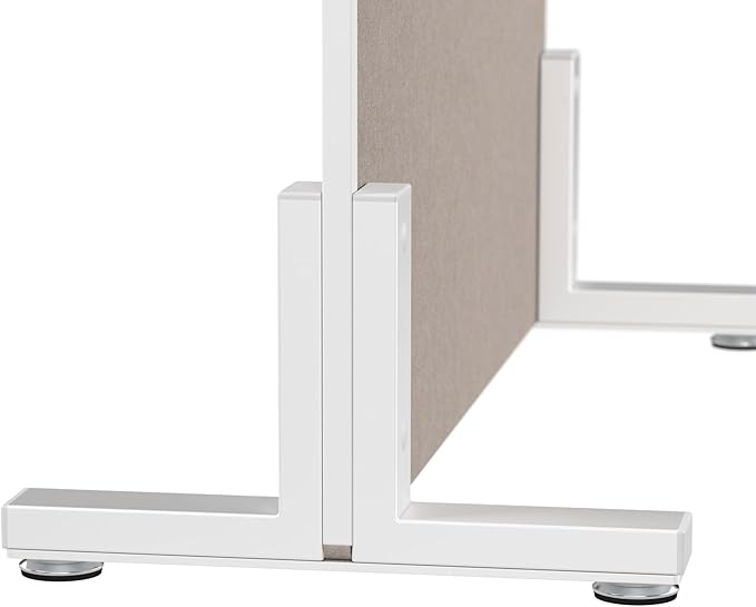 Bush Business Furniture 34W x 72H Freestanding Privacy Screen in Warm Beige, Standing Office Partition with Acoustic Sound Dampening Panel