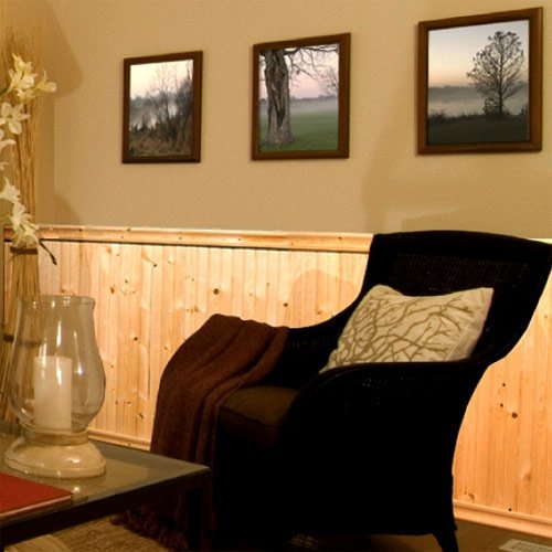 Allwood Beaded Knotty Pine Wainscot Kit, 18 Linear Feet of Wall Length