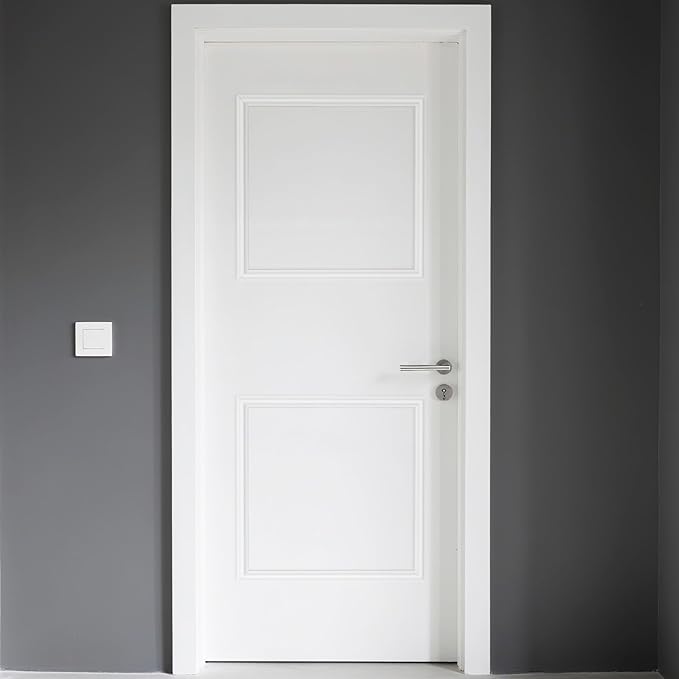 COUKIU Pre-Cut 2 Set Peel and Stick Door Molding Trim Kit, 24" x24" Premade Wainscoting Panels, Self Adhesive Wall Moulding Panel for Interior Walls Picture Frame