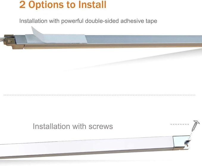 Led Light Strips Kit, (6) 12’’ Linkable Light Bars + Rocker Switch + UL Power Adapter, Under Cabinet Lighting for Locker Closet Shelf, Showcase Lighting, 6000K Cool White