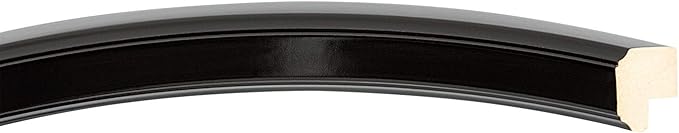 OVALCREST Oval Beveled Wall Mirror for Home Decor - Toronto Style - Gloss Black - 22" x 18"