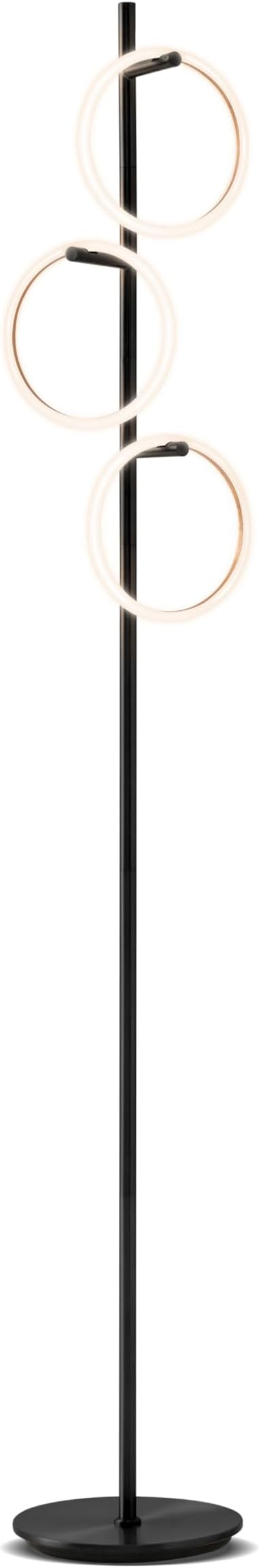 Brightech Saturn LED Tree Floor Lamp - Unique Design Matches Modern and Contemporary Decor - 3 Light Standing Pole Lamp- Tall Light for Living Room, Bedroom, and Office - Black