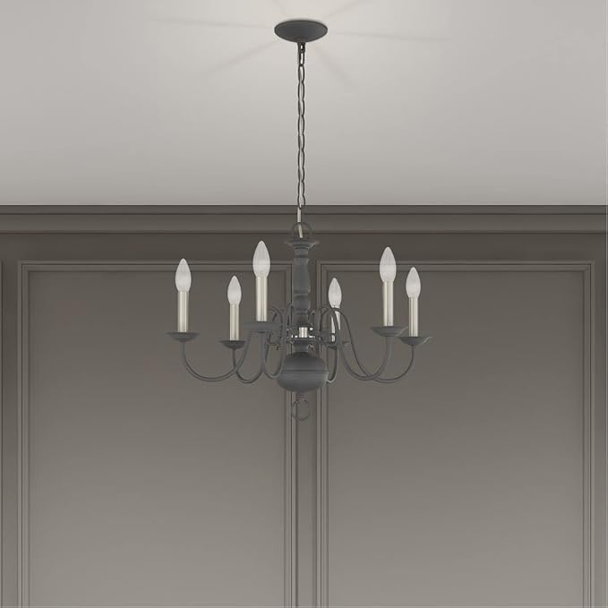 Livex Lighting Williamsburgh 6 Lt Scandinavian Gray Chandelier
