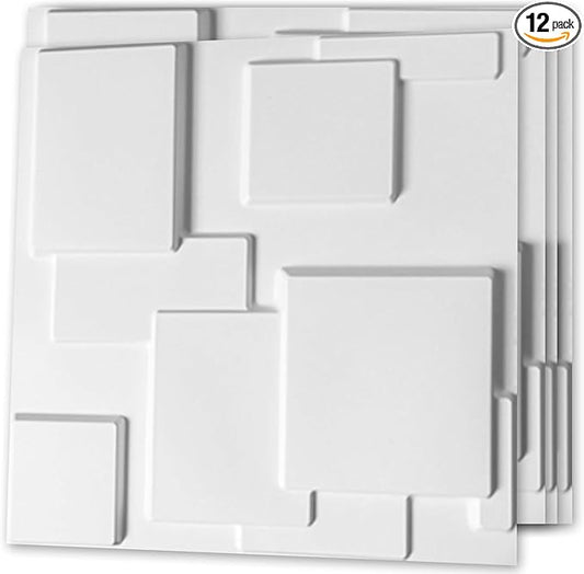 Art3d Decorative 3D Wall Panel, 32 Sq.FT PVC Interior Wall Decor for Living Room, Bedroom, Lobby, Office, Shopping Mall, White