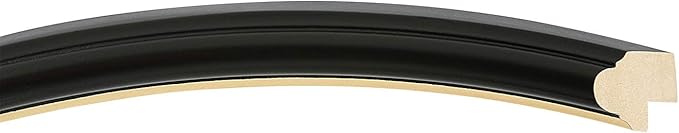 OVALCREST Oval Beveled Wall Mirror for Home Decor - Hamilton Style - Matte Black with Gold Lip - 20x26 Outside Dimensions