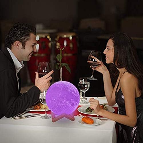 LOGROTATE Moon Lamp, 3D Print LED 16 Colors RGB Moon Light, Decorative Lights Night Light with Remote&Touch Control and Adjustable Brightness & USB Recharge for Kids Lovers Birthday Gifts (5.98 inch)