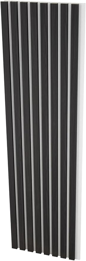 94" x 12.6" 3D Acoustic Slat Wood Wall Panels | Modern Sound-Dampening & Eco-Friendly Design (2-Piece Set) (Midnight Oak)
