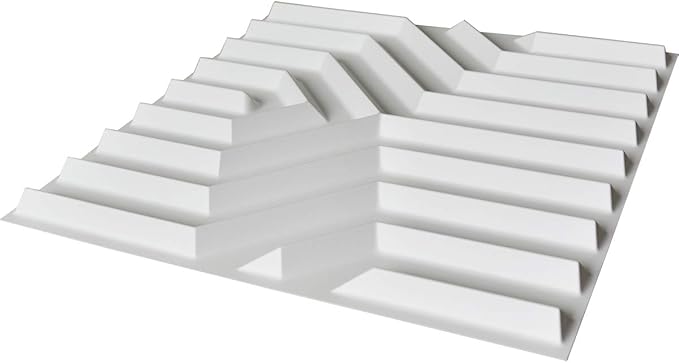 Art3d 19.7" x 19.7" (Pack Of 12) Wall Panel Stripes , White